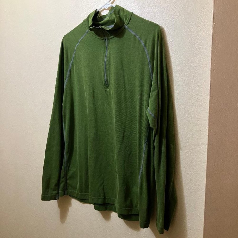 Cloudveil Green Performance Pullover 1/4 Zip LongSleeve Base Layer Shirt Size XL